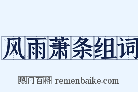 风雨萧条组词是什么意思的图片